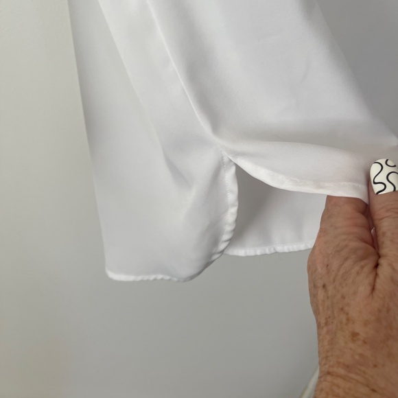 Old Navy White Button Up Shirt With Navy Piping - Picture 7 of 11